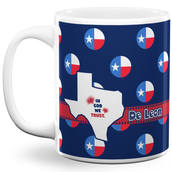 Custom Texas Polka Dots 11 Oz Coffee Mug - White (Personalized)