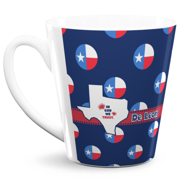 Custom Texas Polka Dots 12 Oz Latte Mug (Personalized)