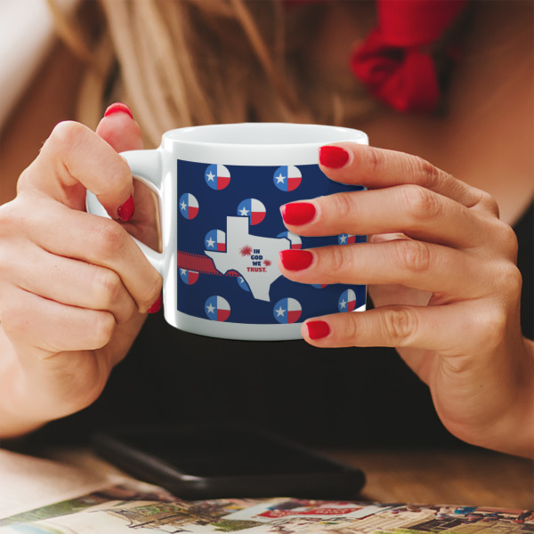 Custom Design - Double Shot Espresso Cup - Lifestyle in Hands Close