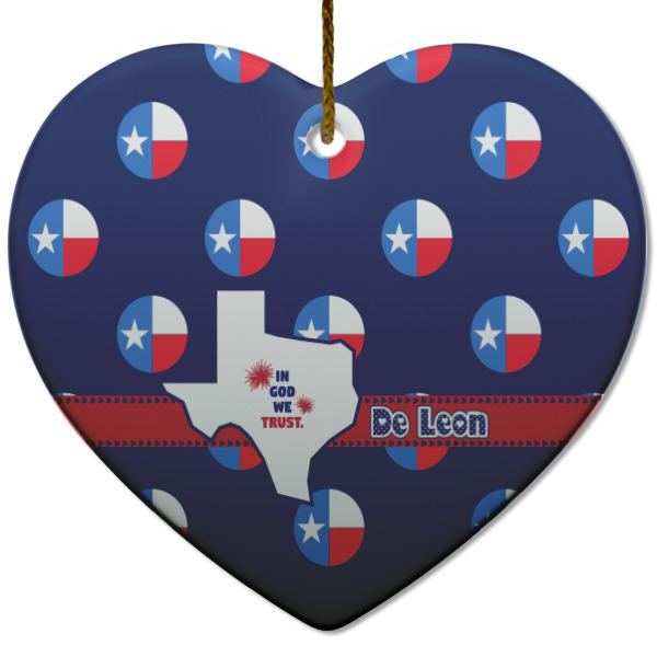 Custom Design - Ceramic Flat Ornament - Heart (Front)