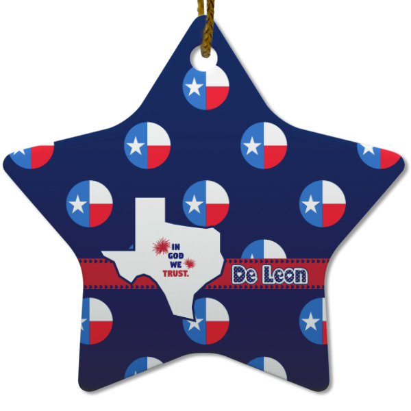 Custom Design - Ceramic Flat Ornament - Star (Front)