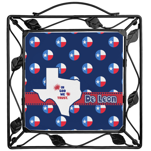 Custom Texas Polka Dots Square Trivet (Personalized)