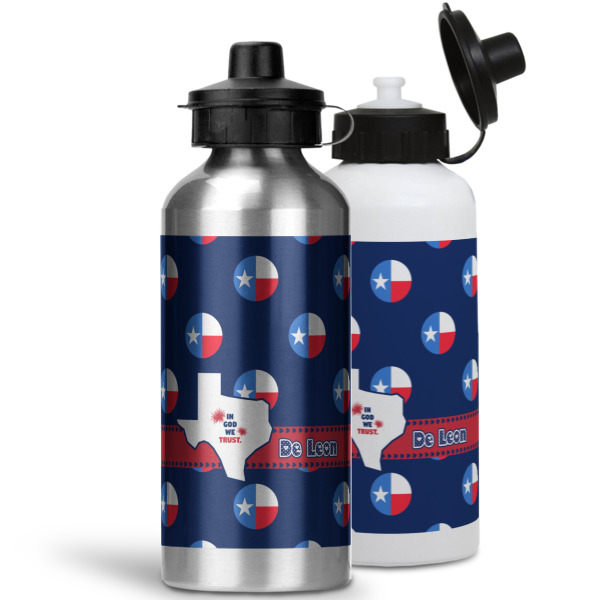 Custom Design - Aluminum Water Bottles - MAIN (white &silver)