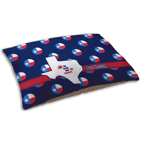 Custom Texas Polka Dots Dog Bed - Small w/ Monogram