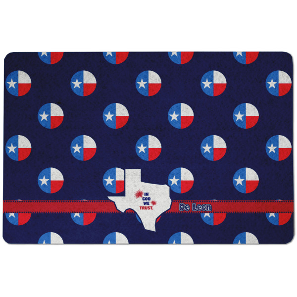 Custom Texas Polka Dots Dog Food Mat w/ Monogram