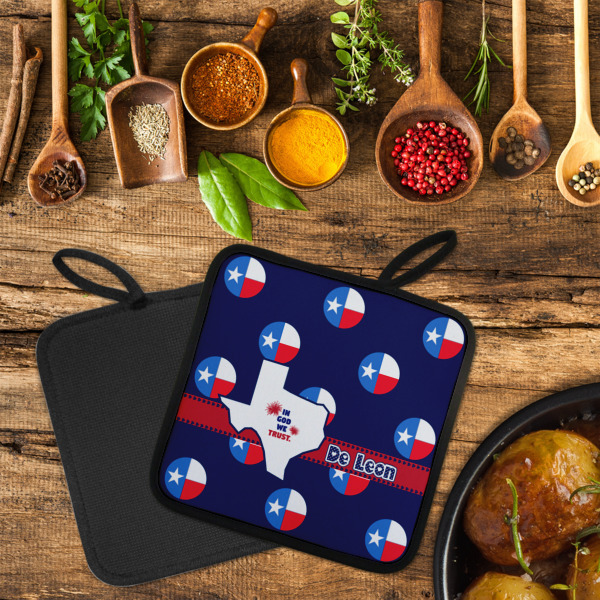 Custom Design - Neoprene Pot Holder - Set of 2  LIFESTYLE (Flatlay)