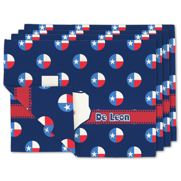 Custom Texas Polka Dots Linen Placemat w/ Monogram