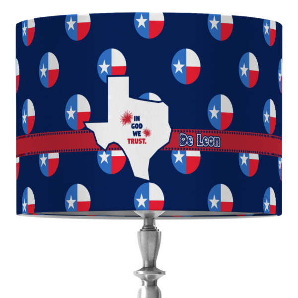 Custom Texas Polka Dots 16" Drum Lamp Shade - Fabric (Personalized)
