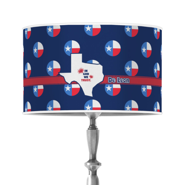 Custom Texas Polka Dots 12" Drum Lamp Shade - Poly-film (Personalized)
