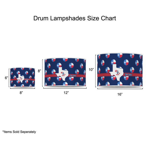 Custom Design - Drum Lampshades - Sizing Chart