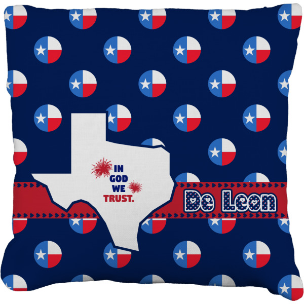 Custom Texas Polka Dots Faux-Linen Throw Pillow 16" (Personalized)
