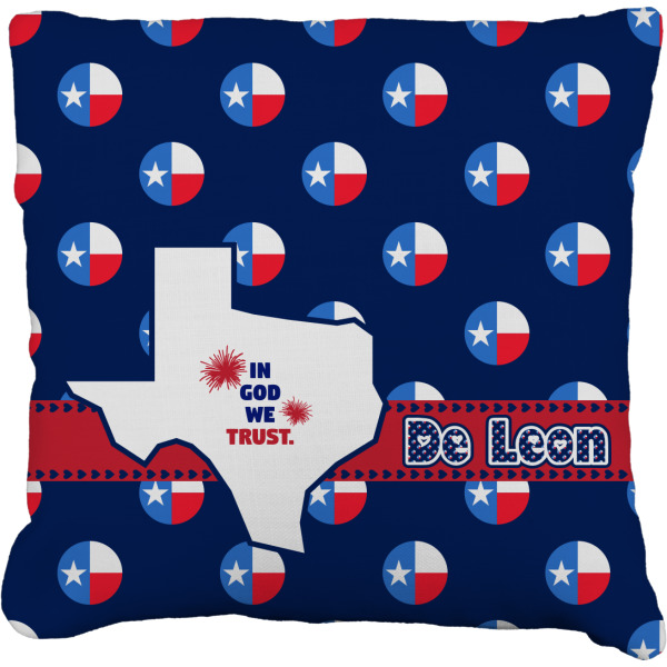 Custom Texas Polka Dots Faux-Linen Throw Pillow 18" (Personalized)