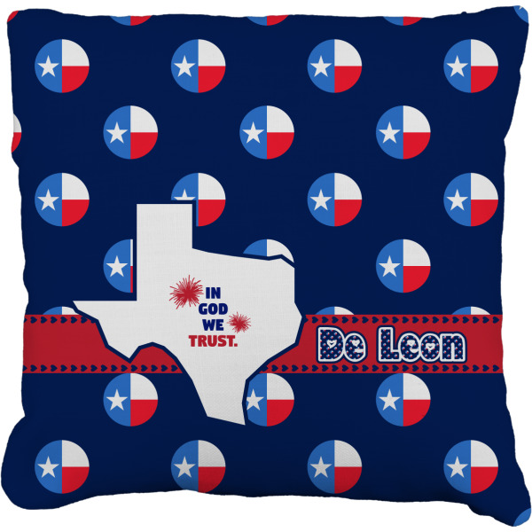 Custom Texas Polka Dots Faux-Linen Throw Pillow 20" (Personalized)