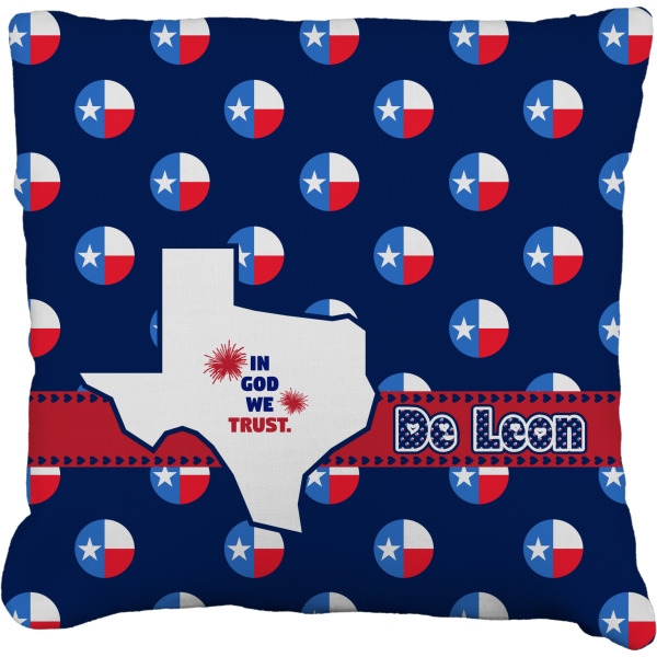 Custom Texas Polka Dots Faux-Linen Throw Pillow 26" (Personalized)