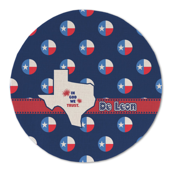 Custom Texas Polka Dots Round Linen Placemat (Personalized)