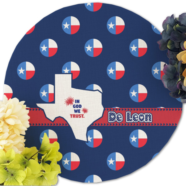 Custom Design - Round Linen Placemats - Front (w flowers)