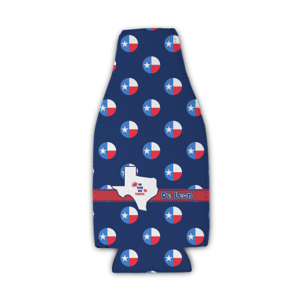 Custom Texas Polka Dots Zipper Bottle Cooler (Personalized)