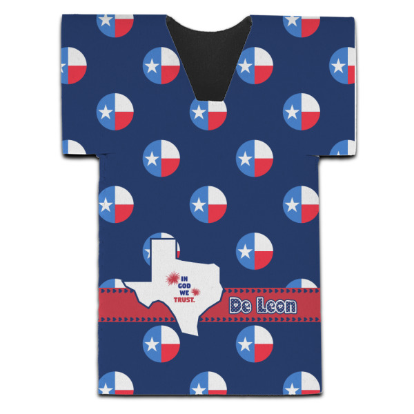 Custom Texas Polka Dots Jersey Bottle Cooler (Personalized)