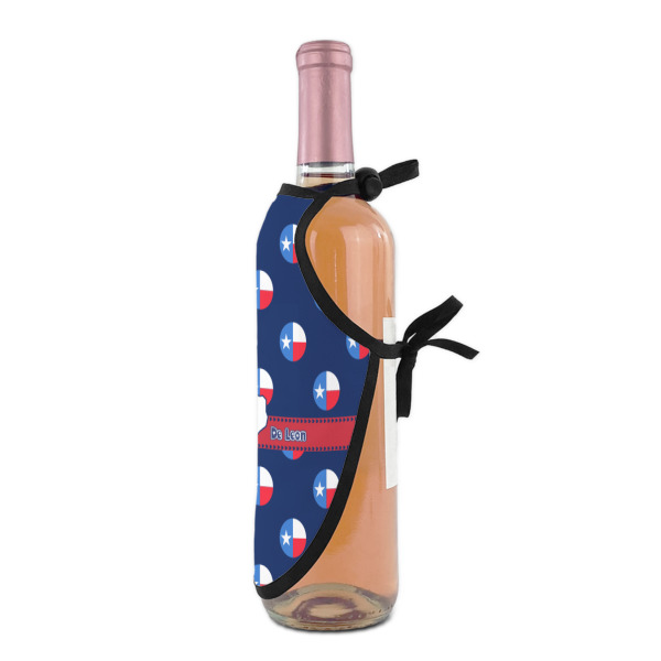 Custom Design - Wine Bottle Apron - DETAIL WITH CLIP ON NECK