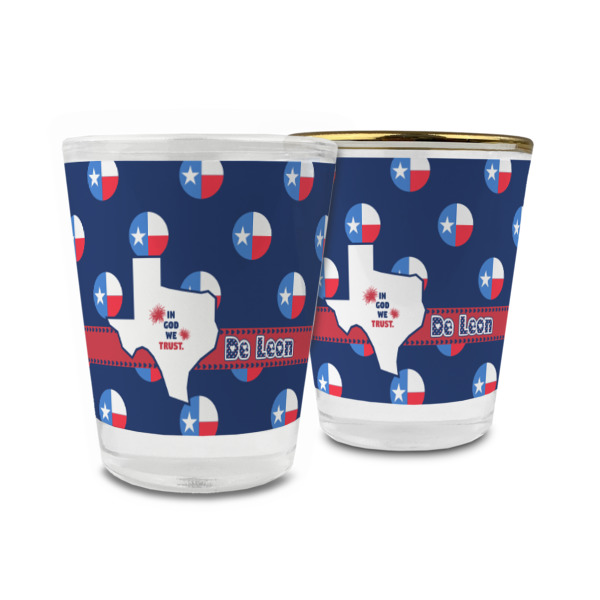 Custom Texas Polka Dots Glass Shot Glass - 1.5 oz (Personalized)
