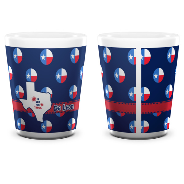 Custom Design - Ceramic Shot Glass - White - Front & Back