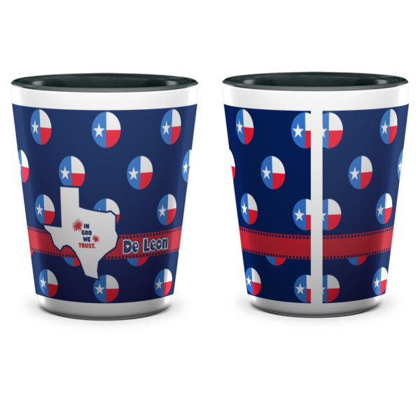 Custom Design - Ceramic Shot Glass - Two Tone - Front & Back