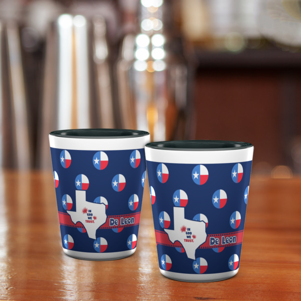 Custom Design - Ceramic Shot Glass - Two Tone - Lifestyle