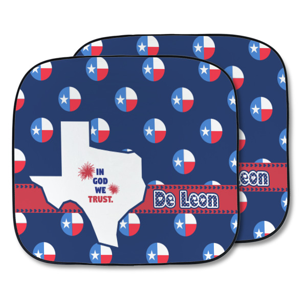 Custom Texas Polka Dots Car Sun Shade - Two Piece (Personalized)