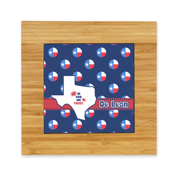 Custom Texas Polka Dots Bamboo Trivet with Ceramic Tile Insert (Personalized)