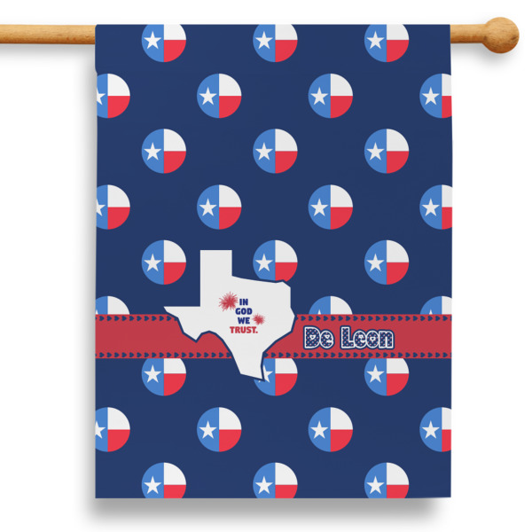 Custom Texas Polka Dots 28" House Flag (Personalized)