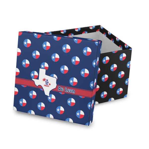 Custom Texas Polka Dots Gift Box with Lid - Canvas Wrapped (Personalized)