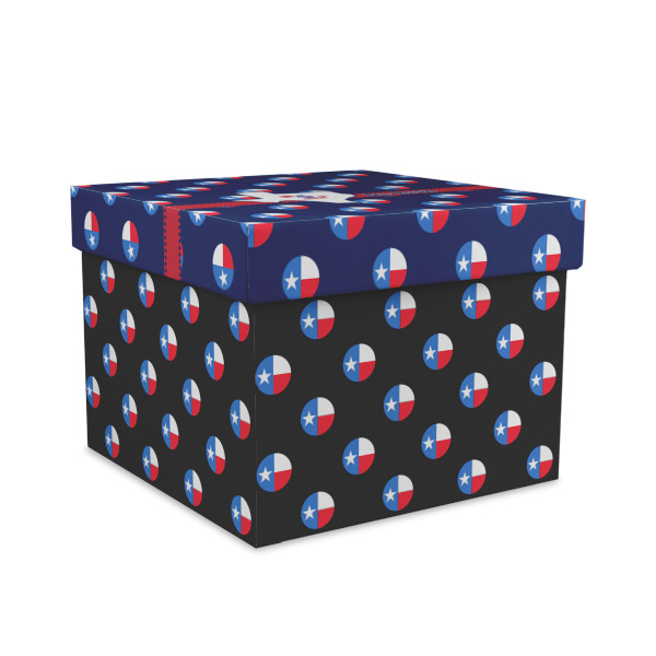 Custom Texas Polka Dots Gift Box with Lid - Canvas Wrapped - Large (Personalized)
