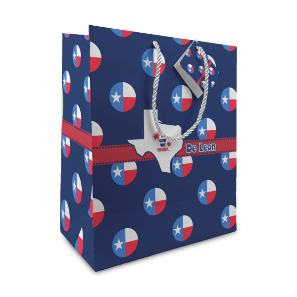 Custom Texas Polka Dots Medium Gift Bag (Personalized)