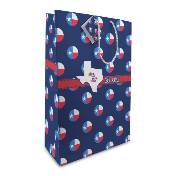 Custom Texas Polka Dots Large Gift Bag (Personalized)