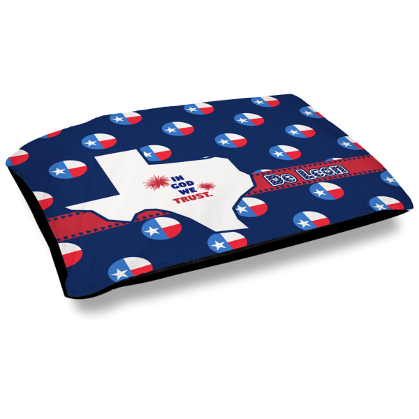 Custom Texas Polka Dots Dog Bed w/ Monogram