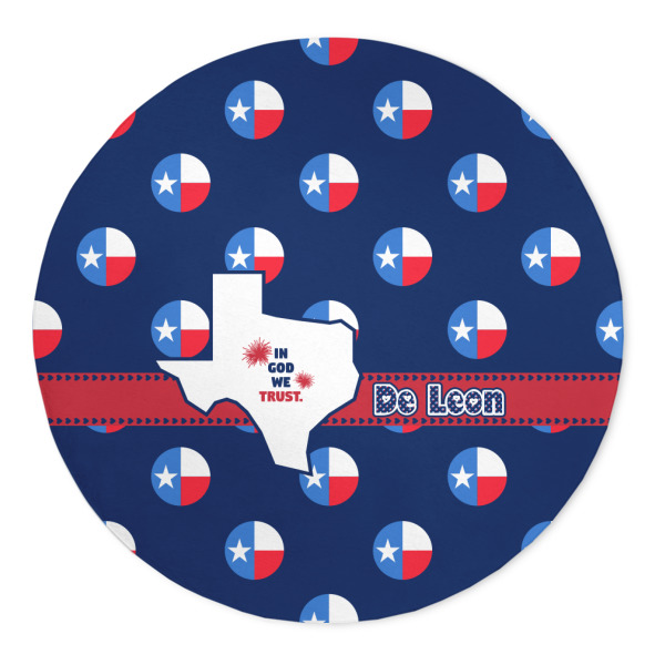 Custom Texas Polka Dots 5' Round Indoor Area Rug (Personalized)