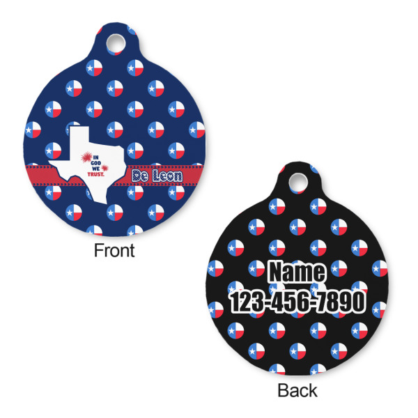 Custom Design - Round Pet ID Tag - Large - Front & Back View