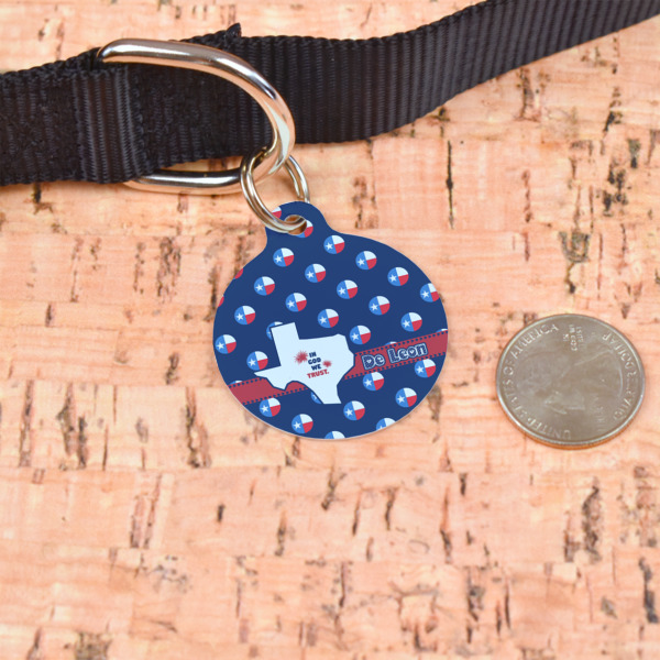 Custom Design - Round Pet ID Tag - Large - In Context