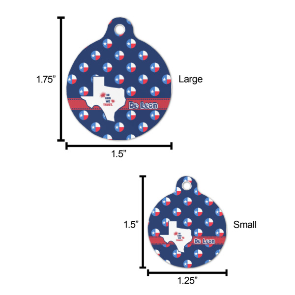 Custom Design - Round Pet ID Tag - Comparison Scale