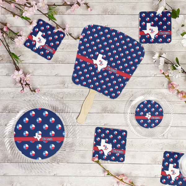 Custom Design - Party Supplies Combination Image - All items - Plates, Coasters, Fans