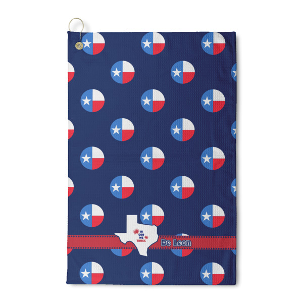 Custom Texas Polka Dots Waffle Weave Golf Towel (Personalized)