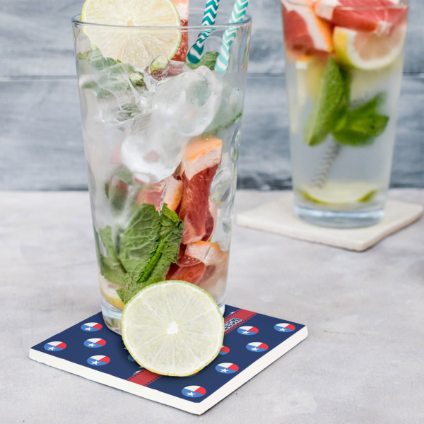 Custom Design - Set of 4 Stone Coasters - In Context View