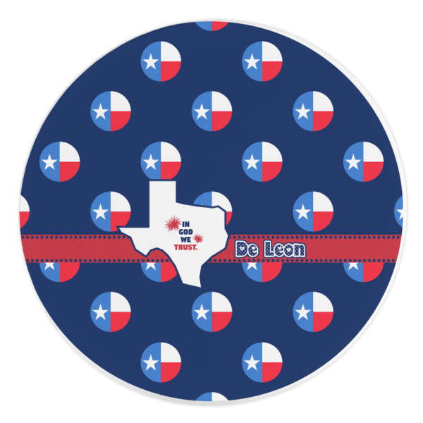 Custom Texas Polka Dots Round Stone Trivet (Personalized)