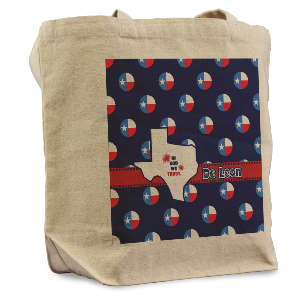 Custom Texas Polka Dots Reusable Cotton Grocery Bag (Personalized)