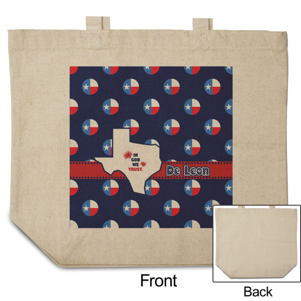 Custom Design - Reusable Cotton Grocery Bag - Front & Back View