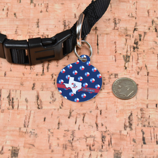 Custom Design - Round Pet ID Tag - Small - In Context