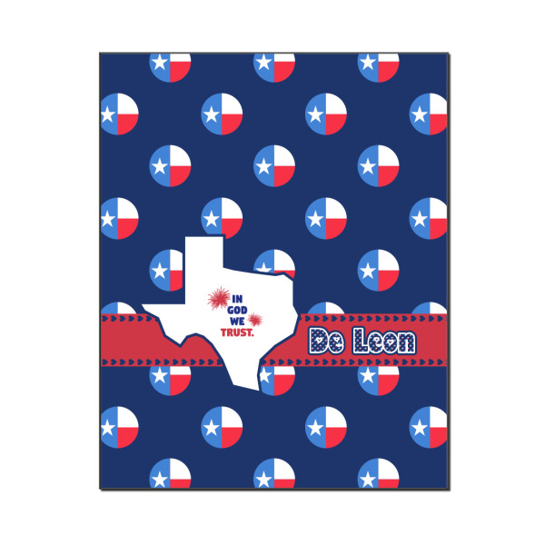 Custom Texas Polka Dots Wood Print - 16x20 (Personalized)