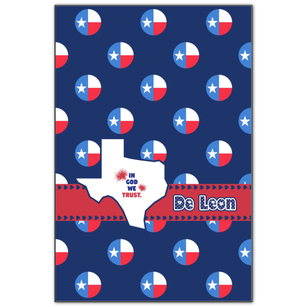 Custom Texas Polka Dots Wood Print - 20x30 (Personalized)