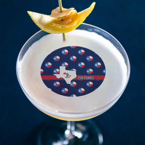 Custom Design - Printed Drink Topper - Medium - In Context