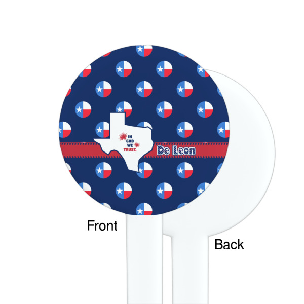 Custom Design - White Plastic 7" Stir Stick - Single Sided - Round - Front & Back